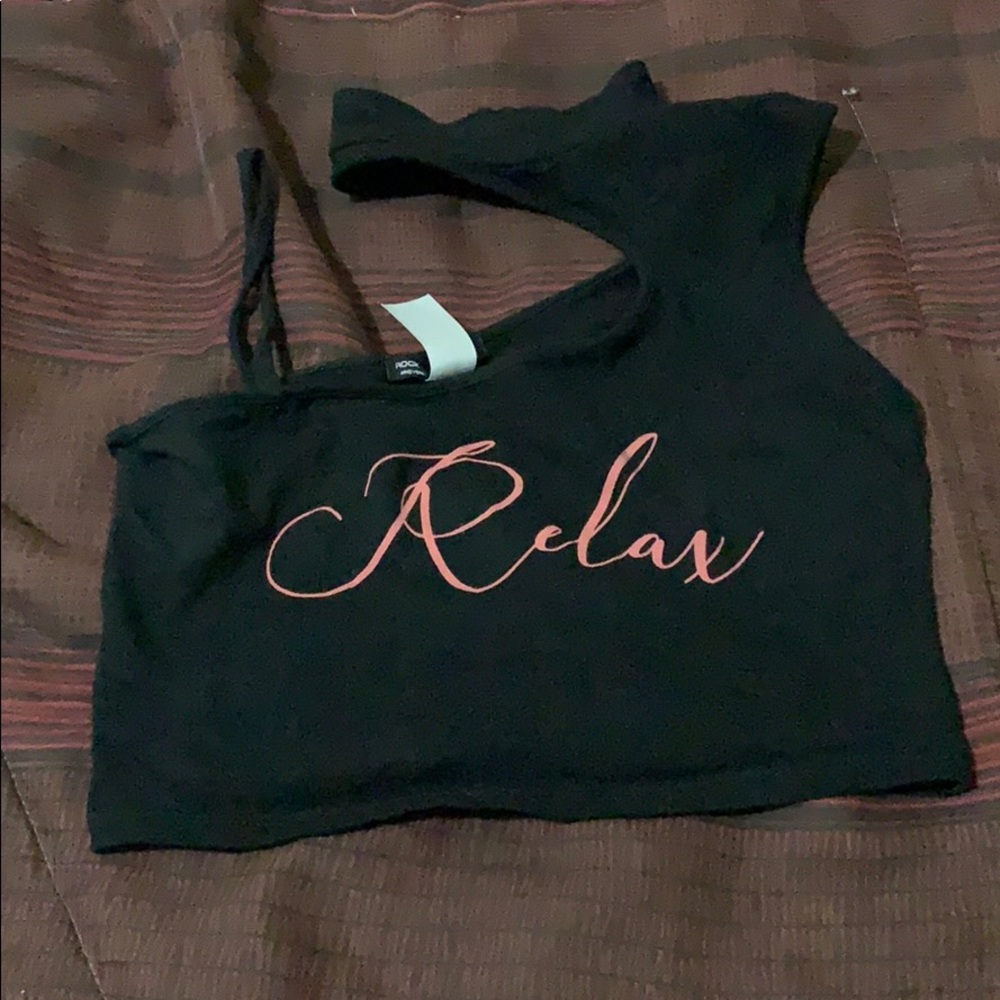 Black cut out crop top